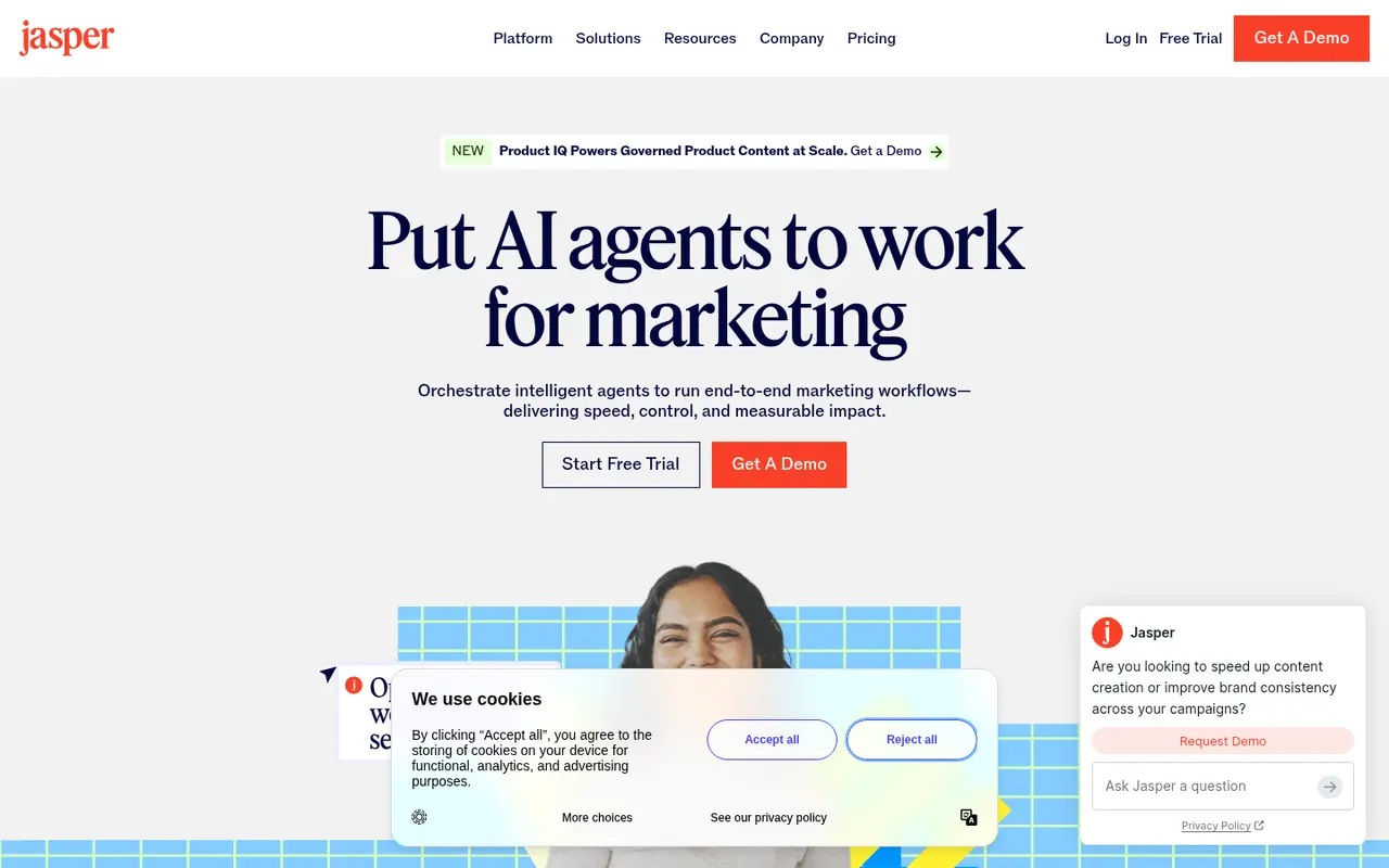 Screenshot of Jasper's public home page